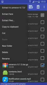RAR screenshot