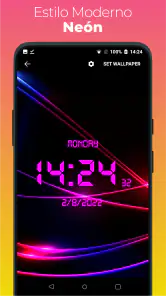 Reloj digital y clima screenshot