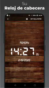 Reloj digital y clima screenshot