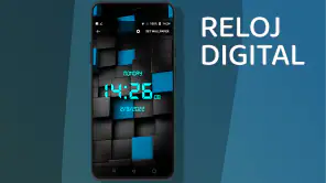 Reloj digital y clima screenshot