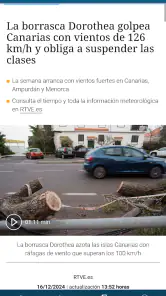 RTVE el Tiempo screenshot