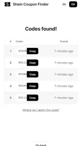 Shein Coupon Finder screenshot