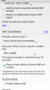 SmartWiFiSelector: strong WiFi screenshot