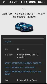 Wolf Oil/Lubricant Finder screenshot