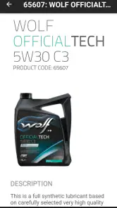Wolf Oil/Lubricant Finder screenshot