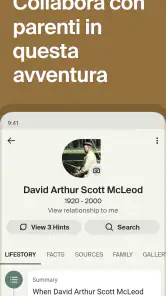 Ancestry: storia familiare screenshot