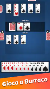 Burraco classico carte online screenshot