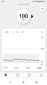 Dexcom ONE+ screenshot