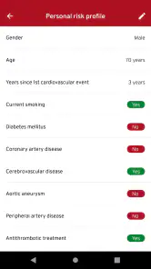 ESC CVD Risk Calculation screenshot