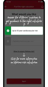 ESC CVD Risk Calculation screenshot