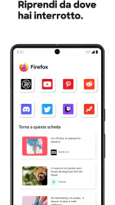 Firefox browser riservato screenshot