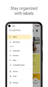 Google Keep: note ed elenchi screenshot