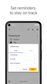 Google Keep: note ed elenchi screenshot