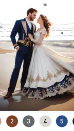 Gown Color by Number Book 8