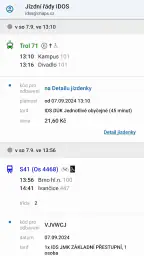 Jízdní řády IDOS 7