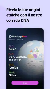 MyHeritage: albero e DNA screenshot