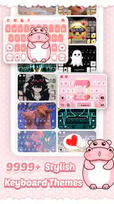 Pink Cute Hippo Tastiera screenshot