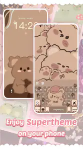 Pink Cute Hippo Tastiera screenshot