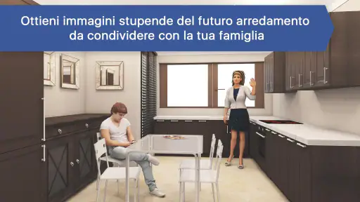 Progetto di cucina e arredo 3D 3