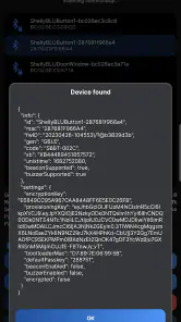 Shelly BLE Debug screenshot