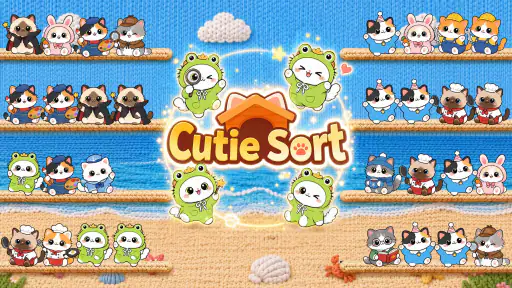 Cutie Sort: 猫 ソート 猫 色 並べ替え 1