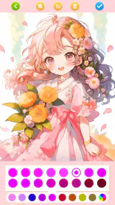 Doll Color: 塗り絵アニメ お姫様絵を描 screenshot
