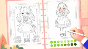 Doll Color: 塗り絵アニメ お姫様絵を描 screenshot