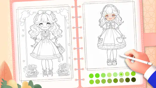 Doll Color: 塗り絵アニメ お姫様絵を描 8