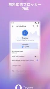 VPN を備えた Opera ブラウザ screenshot
