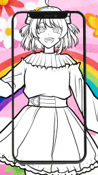 カラフル ピーチ  塗り絵 1