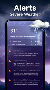 天気－料金なしのリアルタイム天気予報、災害警報とウィジェット screenshot
