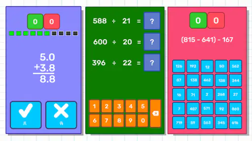 数学ゲーム - たし算、ひき算、かけ算、わり 7