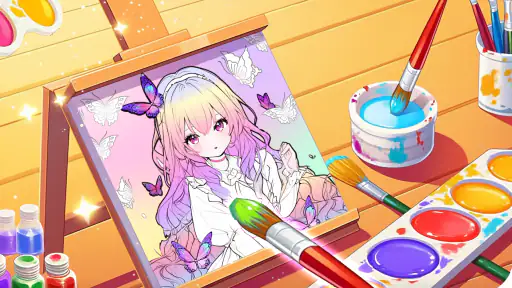 色塗り絵：イラストお絵描きぬりえパズルASMRゲーム 1
