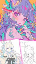 色塗り絵：イラストお絵描きぬりえパズルASMRゲーム 2