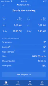 AccuWeather weerbericht screenshot