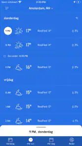 AccuWeather weerbericht screenshot