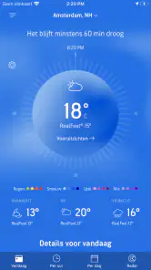 AccuWeather weerbericht screenshot