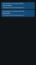 Alerts for Merch 2