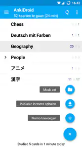 AnkiDroid flitskaarten screenshot