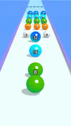 Ball Run 2048: merge number 2