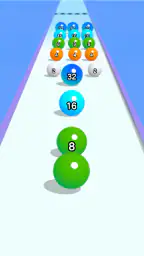 Ball Run 2048: merge number 6