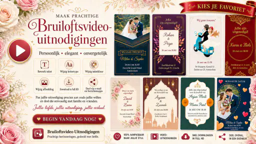 Bruiloft video uitnodigingen 1