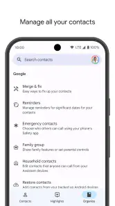 Contacten screenshot