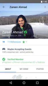 Couchsurfing Travel App screenshot