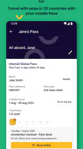 Eurail/Interrail Rail Planner screenshot