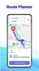GPS-routeplanner: radarkaart screenshot