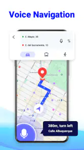GPS-routeplanner: radarkaart screenshot