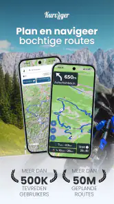 Kurviger motorfiets navigatie screenshot