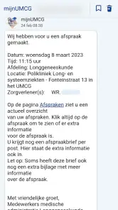 mijnUMCG screenshot
