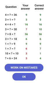 Multiplication Games Math quiz screenshot